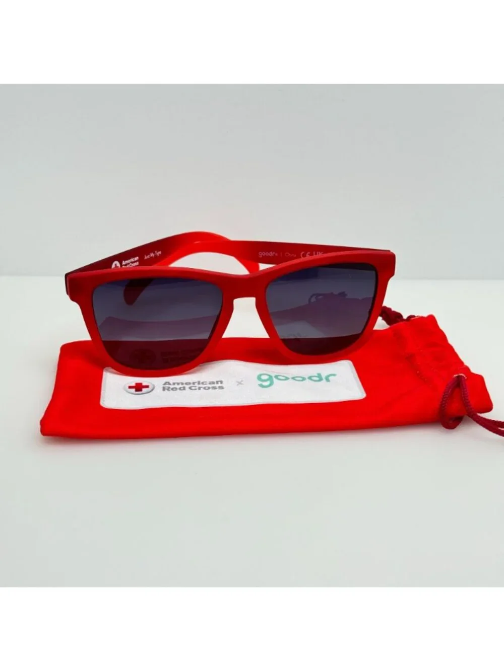 Goodr Sunglasses American Red Cross Just My Type W/ Bag D